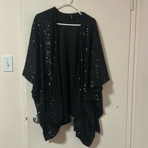 Black sequin ruana